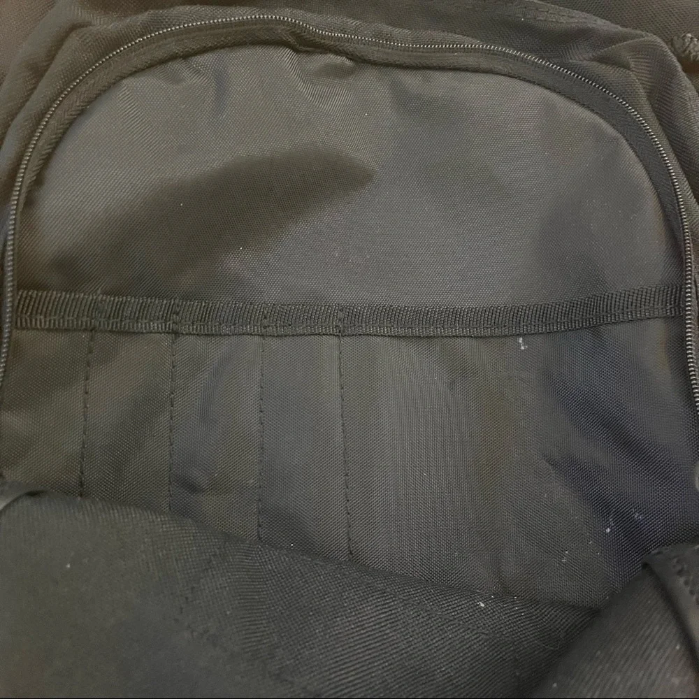 Adidas black full size backpack black nylon faux leather pockets zipper